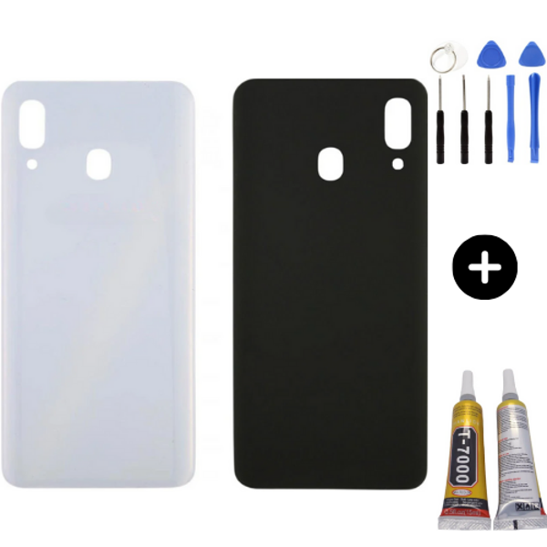 Samsung A30 SM-A305F Uyumlu Arka Pil Kapağı Beyaz + Montaj Seti - Image 1
