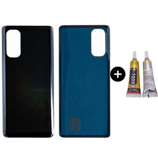 Oppo Reno 4 Uyumlu Arka Pil Kapağı Siyah + B7000 - Image 1