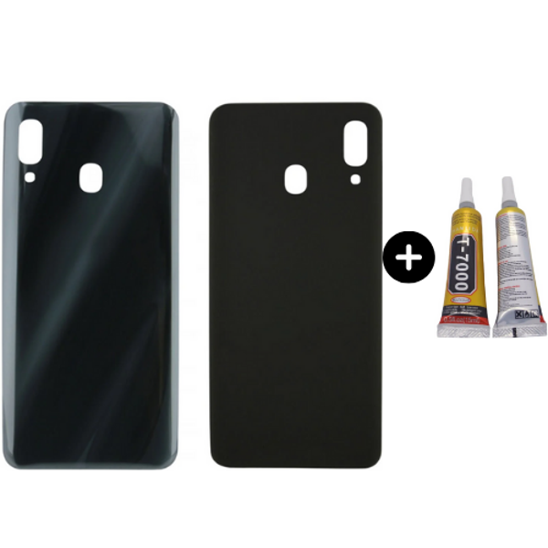 Samsung A30 SM-A305F Uyumlu Arka Pil Kapağı Siyah + B7000 - Image 1