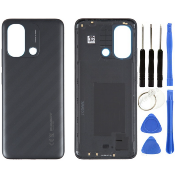 Redmi 12C Uyumlu Full Kasa Arka Pil Kapağı Siyah + Tamir Seti - Image 1