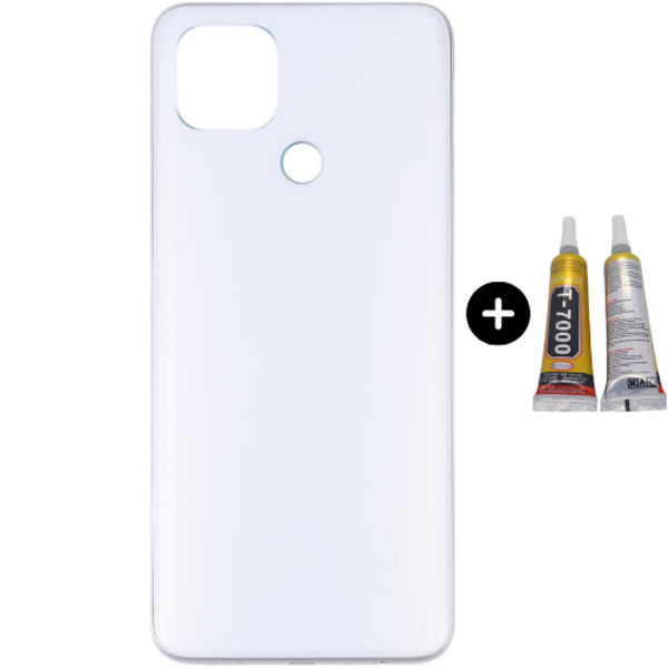 Oppo A15 Uyumlu Arka Pil Kapağı Beyaz + B7000 - Image 1