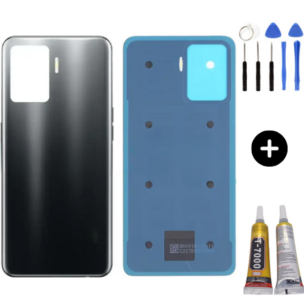 Oppo Reno 5 Lite Uyumlu Arka Pil Kapağı Siyah + Montaj Seti - Image 1
