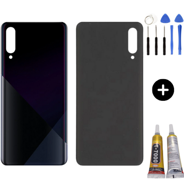 Samsung A30S SM-A307 Uyumlu Arka Pil Kapağı Siyah + Montaj Seti - Image 1