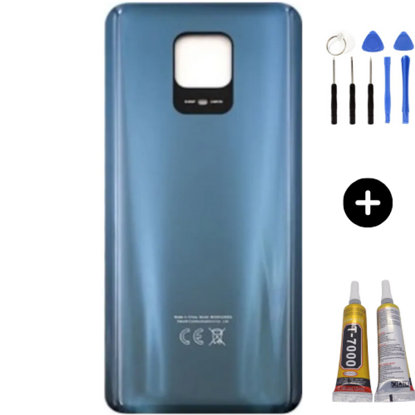 Redmi Note 9 Pro Uyumlu  Arka Pil Kapağı Siyah + Montaj Seti - Image 1