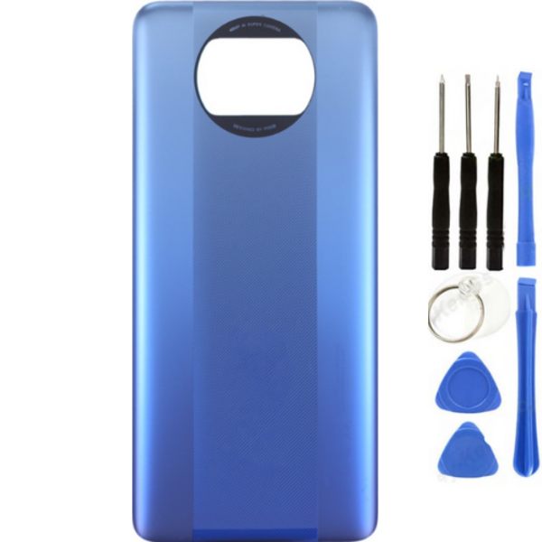 Xiaomi Poco Pocophone X3 Pro Uyumlu Arka Pil Kapağı Mavi + Tamir Seti - Image 1