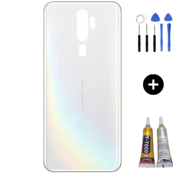 Oppo A5 2020 Uyumlu Arka Pil Kapağı Beyaz + Montaj Seti - Image 1