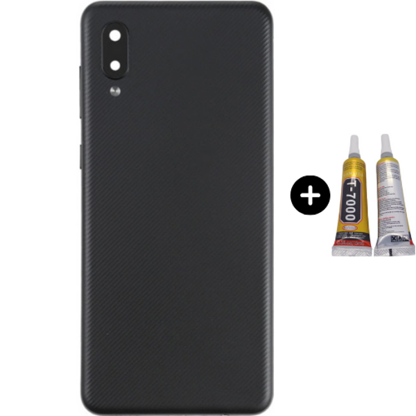 Samsung A02 SM-A022F Uyumlu Arka Pil Kapağı Siyah + B7000 - Image 1