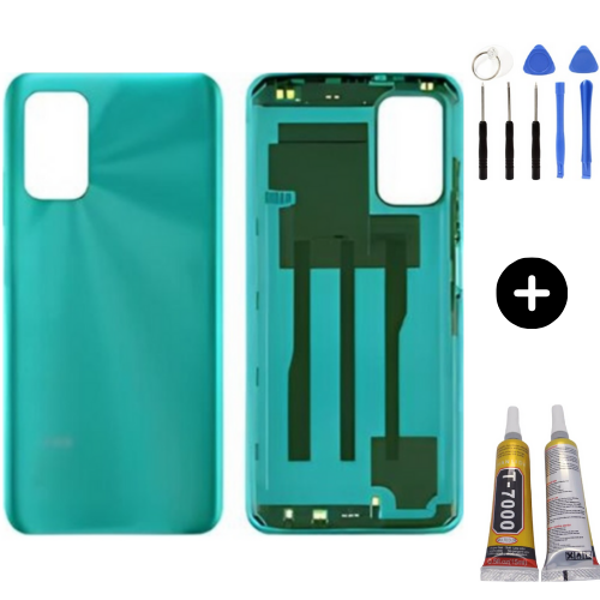Redmi 9T Uyumlu Full Kasa Arka Pil Kapağı Yeşil + Montaj Seti - Image 1