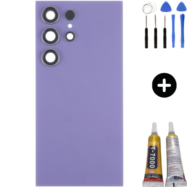 Samsung S24 Ultra SM-S926 Uyumlu Arka Pil Kapağı Mor + Montaj Seti - Image 1