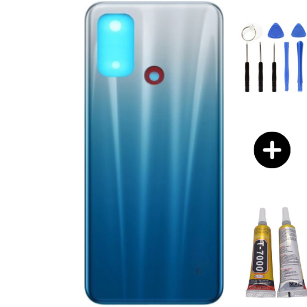 Oppo A53 Uyumlu Arka Pil Kapağı Mavi + Montaj Seti - Image 1