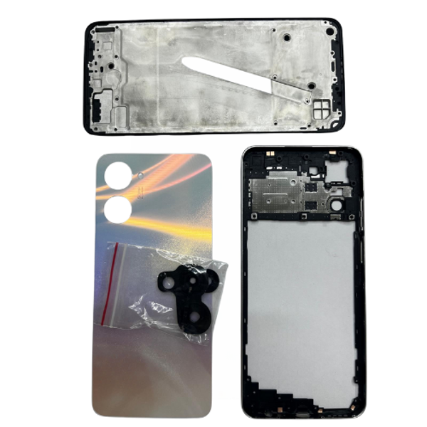 Realme 10 Uyumlu Arka Kapak Kasa + Ekran Çıtası Full Beyaz - Image 1
