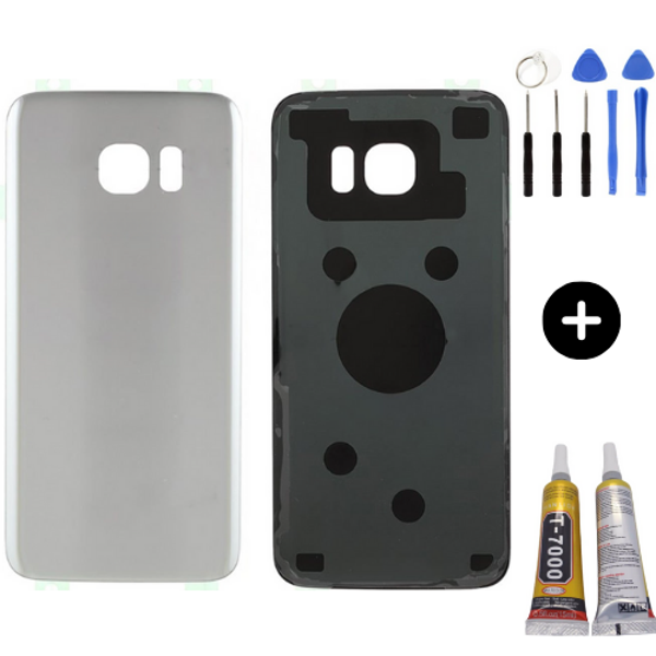 Samsung S7 Edge SM-G935 Uyumlu Arka Pil Kapağı Gri + Montaj Seti - Image 1