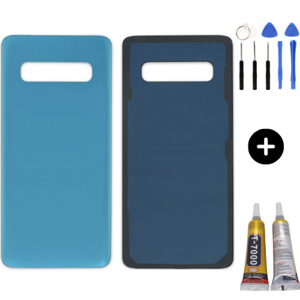 Samsung S10 SM-G973f Uyumlu Arka Pil Kapağı Mavi + Montaj Seti - Image 1