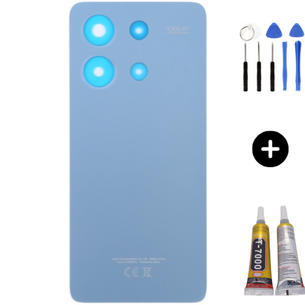 Redmi Note 13 Uyumlu Arka Pil Kapağı Mavi + Montaj Seti - Image 1