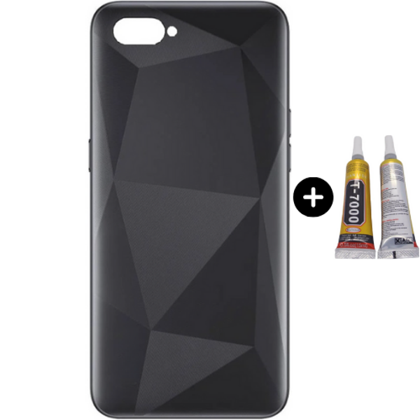 Realme C2 Uyumlu Full Kasa Arka Pil Kapağı Siyah + B7000 - Image 1