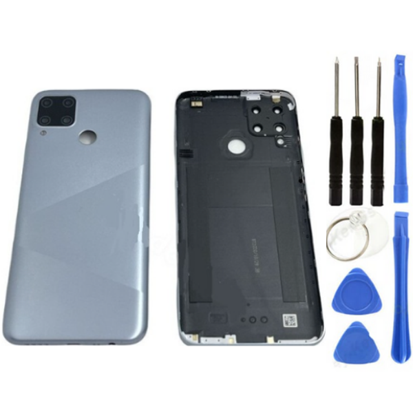 Realme C15 Uyumlu Full Kasa Arka Pil Kapağı Siyah + Tamir Seti - Image 1