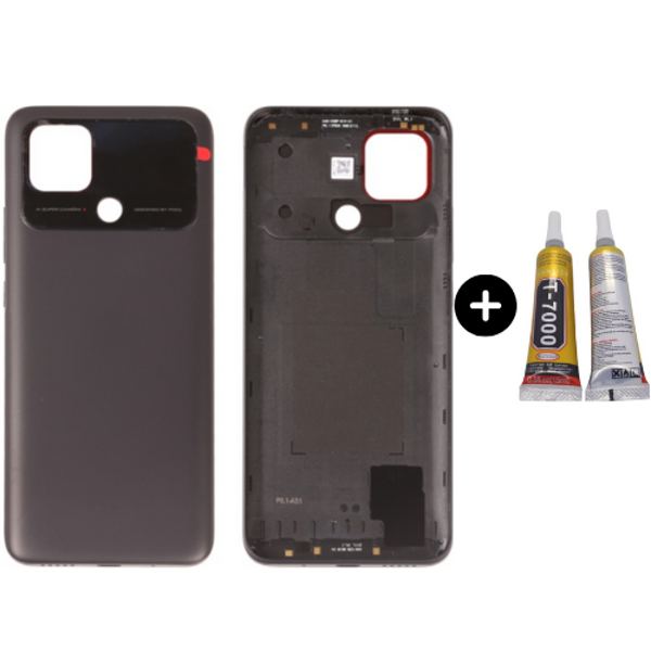 Xiaomi Poco Pocophone C40 Uyumlu Full Kasa Arka Pil Kapağı Siyah + B7000 - Image 1