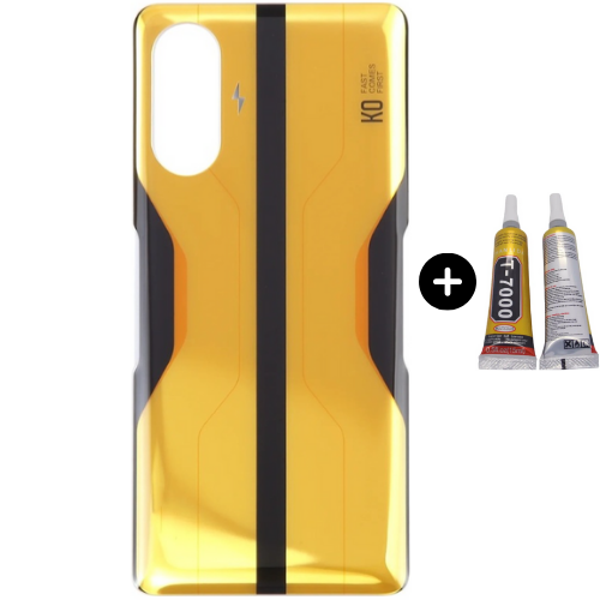 Redmi K40 Gaming Uyumlu Arka Pil Kapağı Gold + B7000 - Image 1