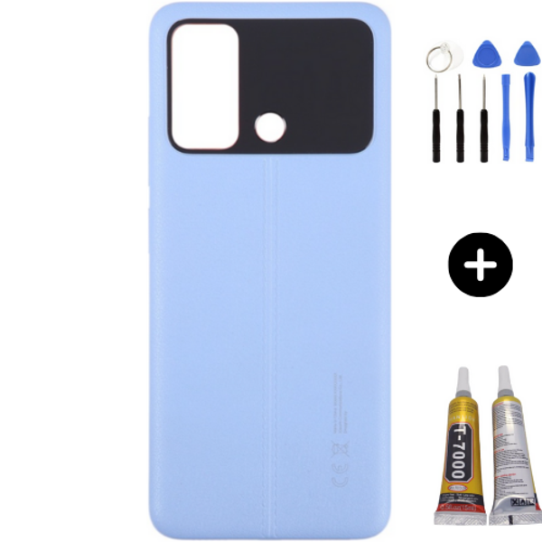 Xiaomi Poco Pocophone C55 Uyumlu Full Kasa Arka Pil Kapağı Mavi + Montaj Seti - Image 1