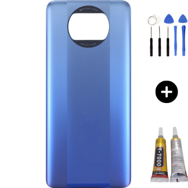 Xiaomi Poco Pocophone X3 Pro Uyumlu Arka Pil Kapağı Mavi + Montaj Seti - Image 1