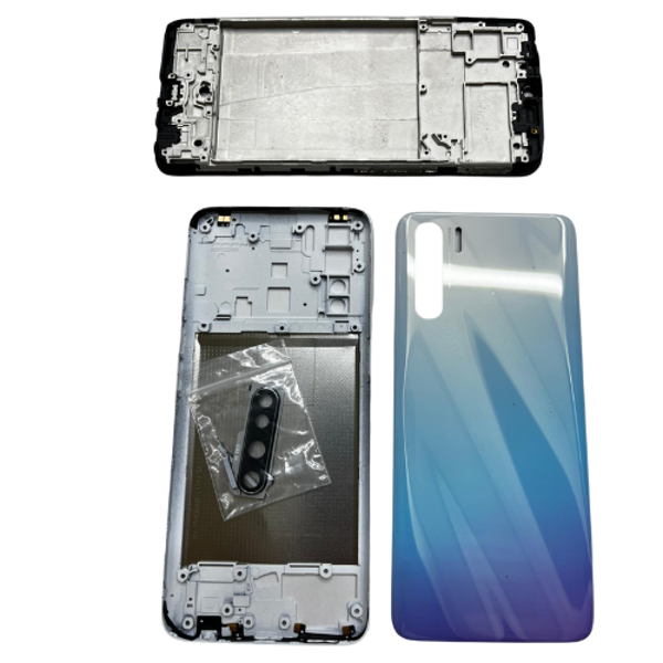 Oppo A91 Uyumlu Arka Kapak Kasa (Beyaz) + Ekran Çıtası - Image 1