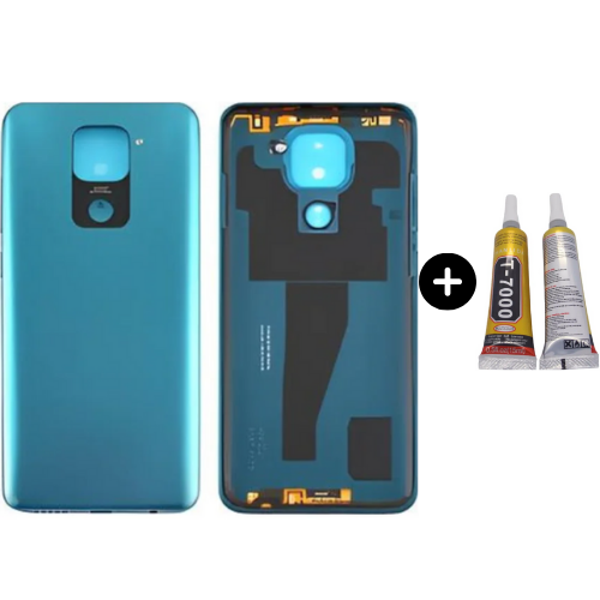 Redmi Note 9 Uyumlu Full Kasa Arka Pil Kapağı Yeşil + B7000 - Image 1