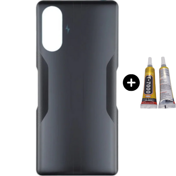 Redmi K40 Gaming Uyumlu Arka Pil Kapağı Siyah + B7000 - Image 1