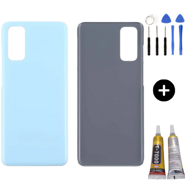 Samsung S20 SM-G981 Uyumlu Arka Pil Kapağı Mavi + Montaj Seti - Image 1