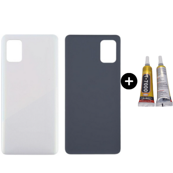 Samsung A41 SM-A415 Uyumlu Arka Pil Kapağı Beyaz + B7000 - Image 1