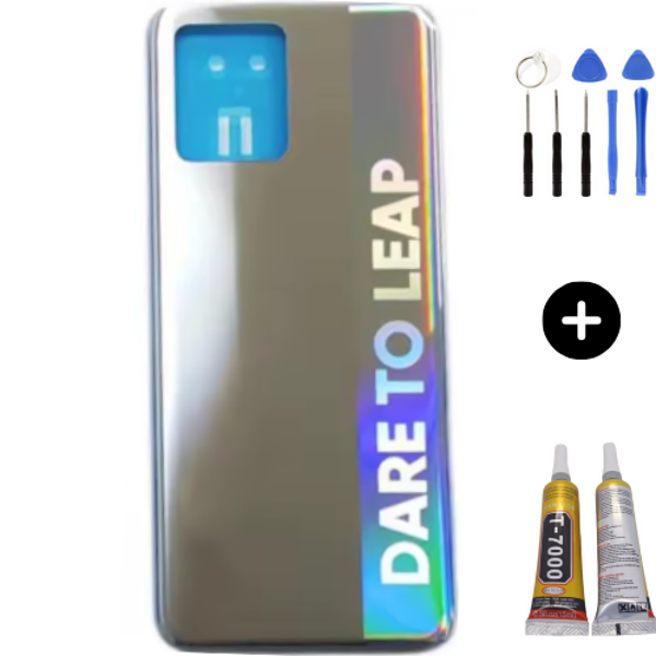 Realme 8 Uyumlu Arka Pil Kapağı Beyaz + Montaj Seti - Image 1