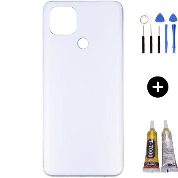 Oppo A15S Uyumlu Arka Pil Kapağı Beyaz + Montaj Seti - Image 1
