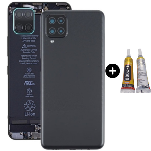 Samsung A12 SM-A215F Uyumlu Arka Pil Kapağı Siyah + B7000 - Image 1