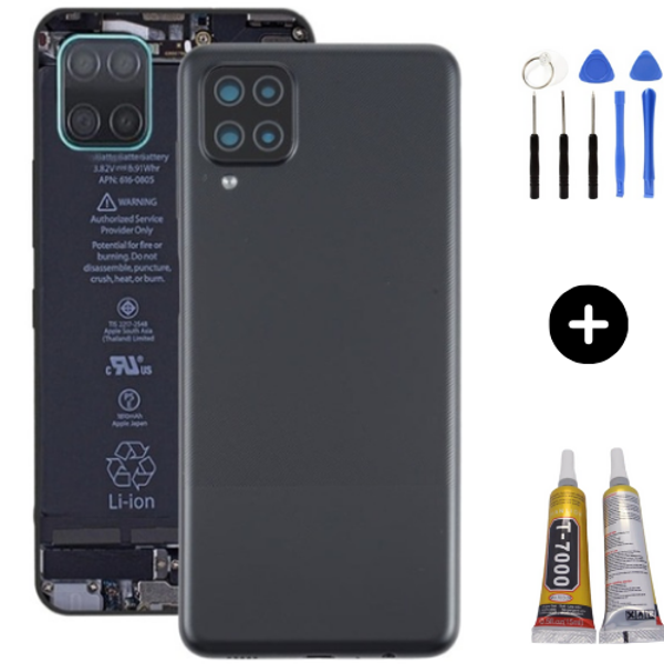 Samsung A12 SM-A215F Uyumlu Arka Pil Kapağı Siyah + Montaj Seti - Image 1