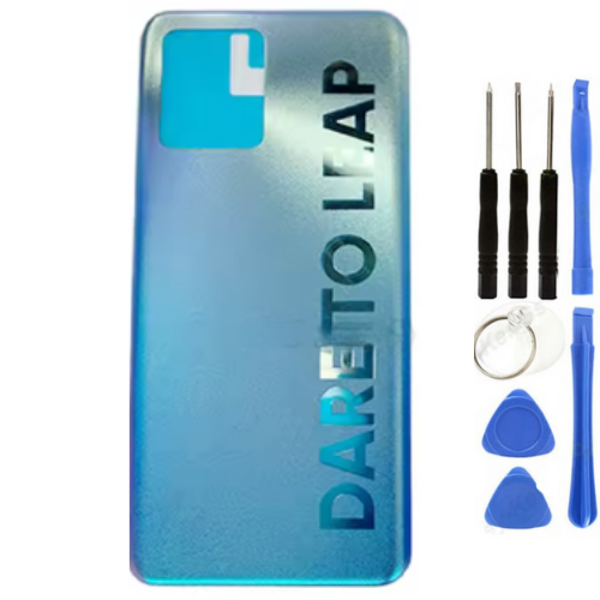 Realme 8 Pro Uyumlu Arka Pil Kapağı Mavi + Tamir Seti - Image 1