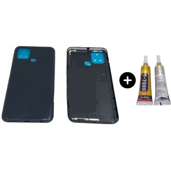 İnfinix Hot 10T Uyumlu Full Kasa Arka Kapak Siyah + B7000 - Image 1