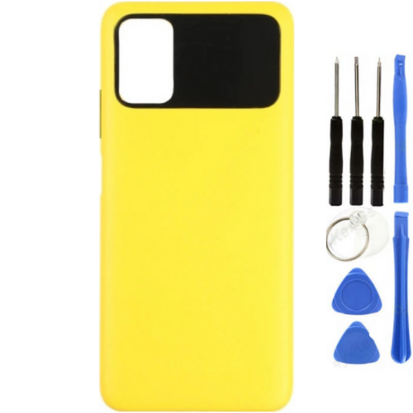 Xiaomi Poco Pocophone M3 Uyumlu Full Kasa Arka Pil Kapağı Sarı + Tamir Seti - Image 1