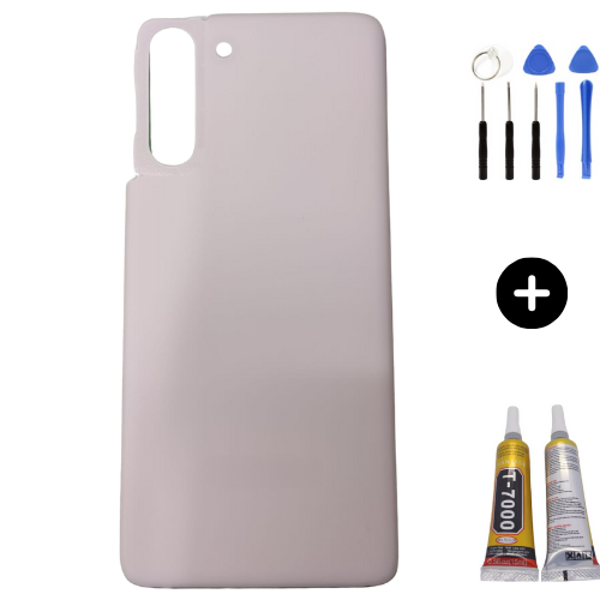 Samsung S21 SM-G991 Uyumlu Arka Pil Kapağı Pembe + Montaj Seti - Image 1