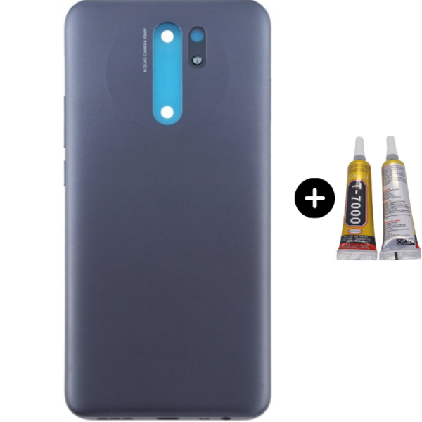 Redmi 9 Uyumlu Full Kasa Arka Pil Kapağı Siyah + B7000 - Image 1