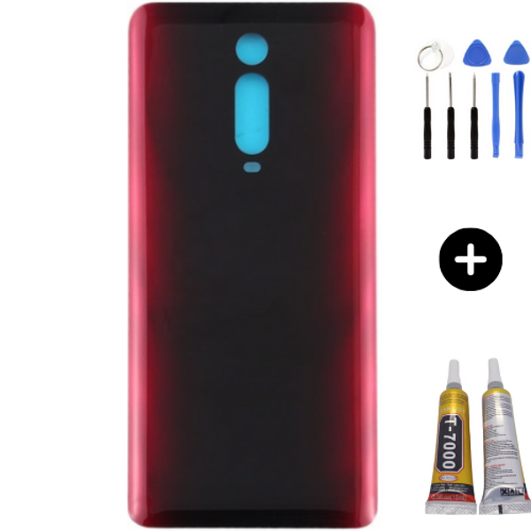 Xiaomi Mi 9T Uyumlu Arka Pil Kapağı Kırmızı + Montaj Seti - Image 1