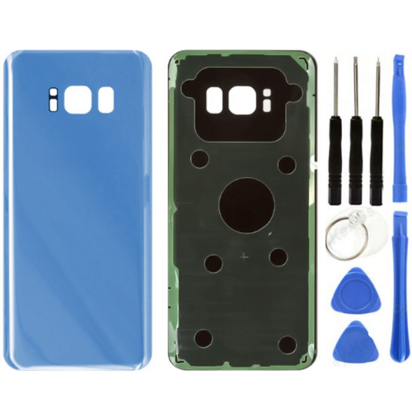 Samsung S8 SM-G950 Uyumlu Arka Pil Kapağı Mavi + Tamir Seti - Image 1