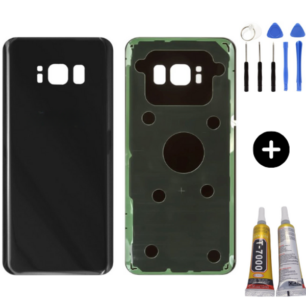 Samsung S8 SM-G950 Uyumlu Arka Pil Kapağı Siyah + Montaj Seti - Image 1