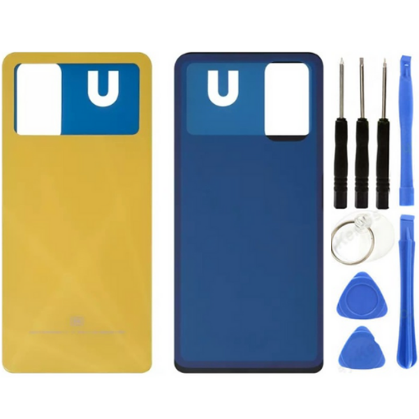 Xiaomi Poco Pocophone X4 Pro Uyumlu Arka Pil Kapağı Sarı + Tamir Seti - Image 1