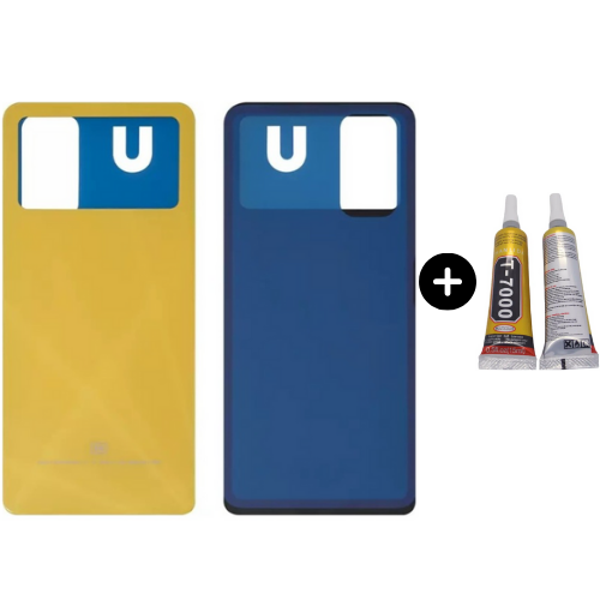 Xiaomi Poco Pocophone X4 Pro Uyumlu Arka Pil Kapağı Sarı + B7000 - Image 1