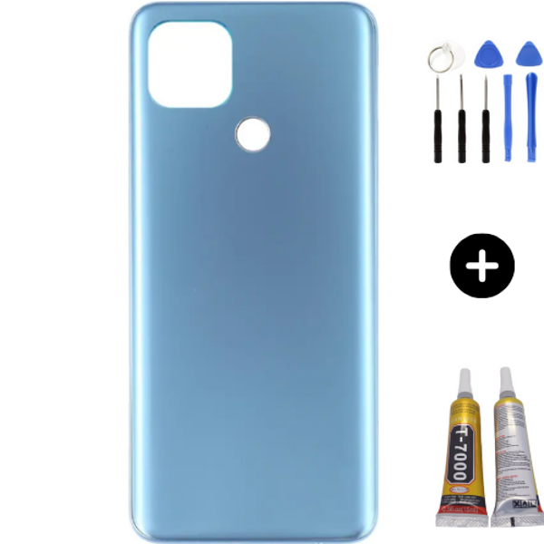 Oppo A15S Uyumlu Arka Pil Kapağı Mavi + Montaj Seti - Image 1