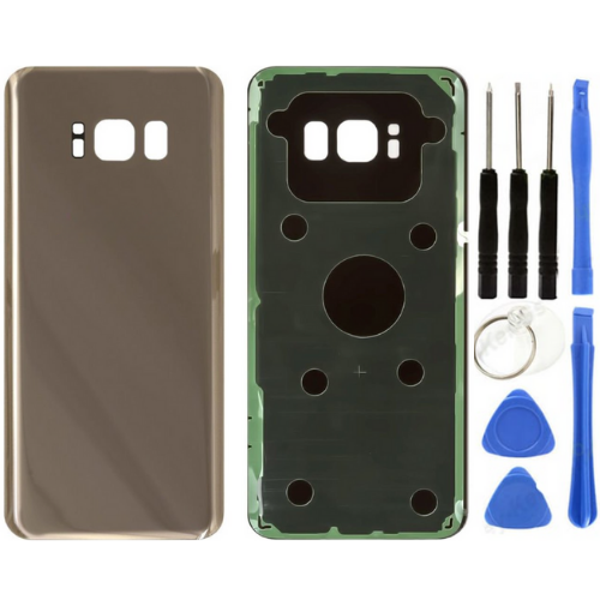 Samsung S8 Plus SM-G955 Uyumlu Arka Pil Kapağı Gold + Tamir Seti - Image 1