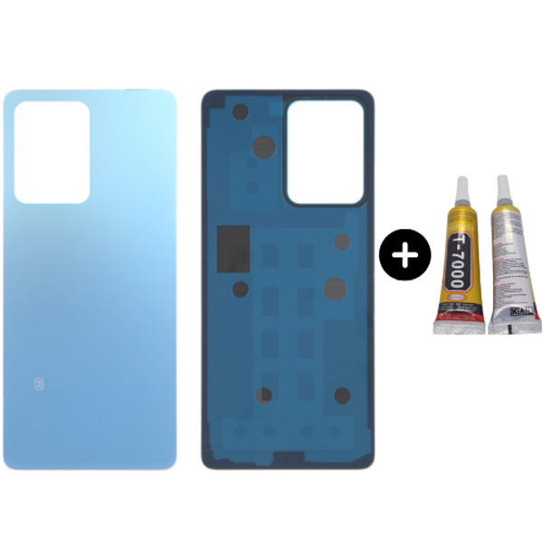 Redmi Note 12 Pro 5G Uyumlu Arka Pil Kapağı Mavi + B7000 - Image 1