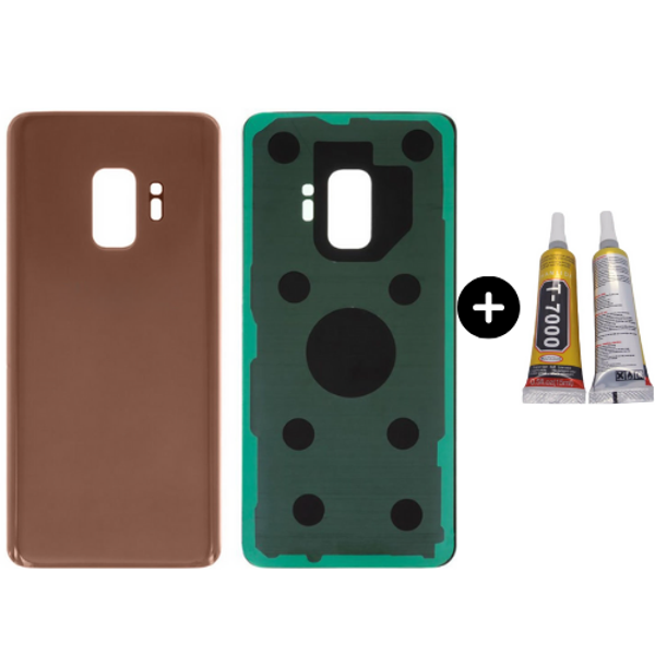 Samsung S9 SM-G960 Uyumlu Arka Pil Kapağı Gold + B7000 - Image 1