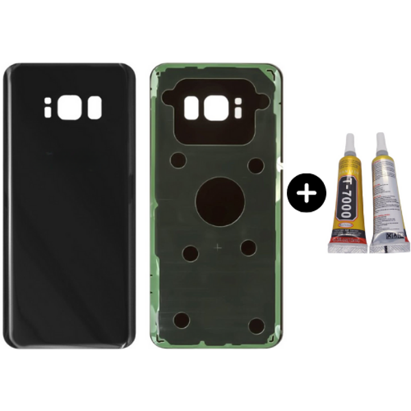 Samsung S8 SM-G950 Uyumlu Arka Pil Kapağı Siyah + B7000 - Image 1