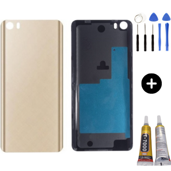 Xiaomi Mi 5 Uyumlu Arka Pil Kapağı Gold + Montaj Seti - Image 1