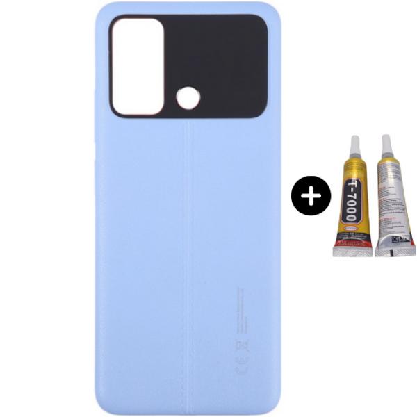 Xiaomi Poco Pocophone C55 Uyumlu Full Kasa Arka Pil Kapağı Mavi + B7000 - Image 1